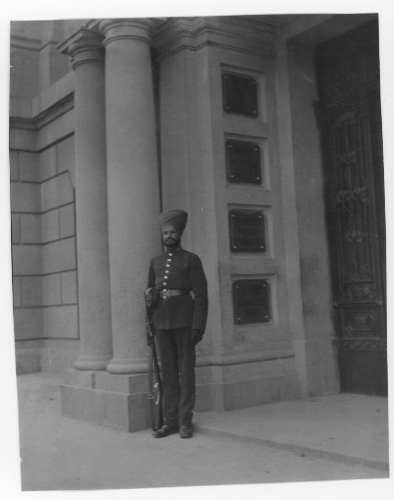 Guard at the Russo-Chinese Bank in Shanghai, 1902